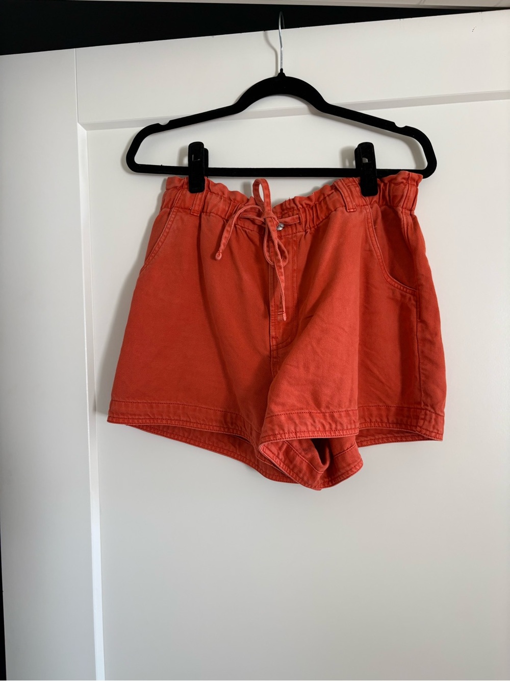 Madewell Orange Paperbag Waist Drawstring Shorts